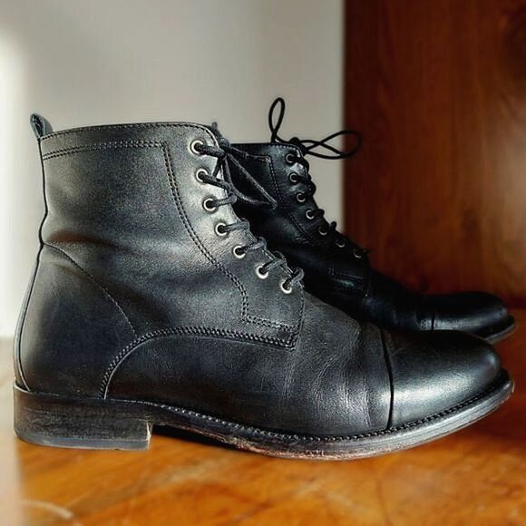Ten Points black handmade leather combat boots - Picture 2 of 11